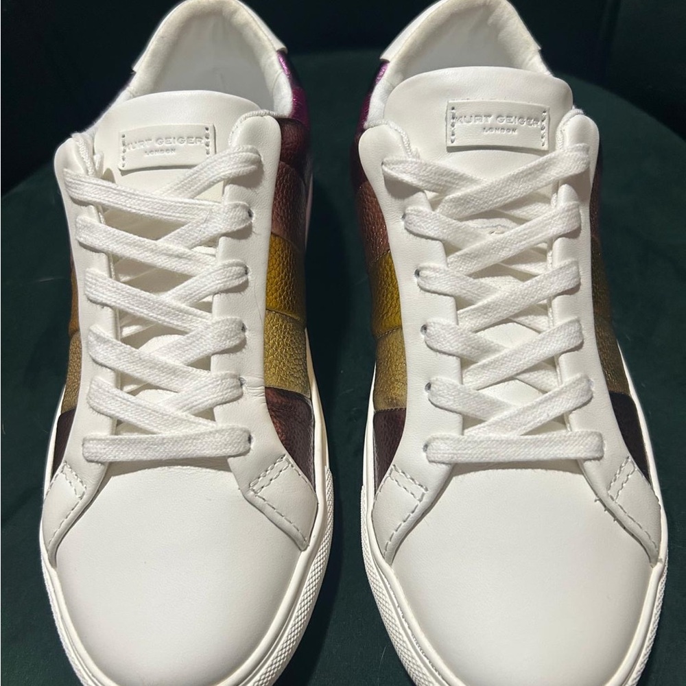 Burberry White and Purple Sneakers Minimalist Style